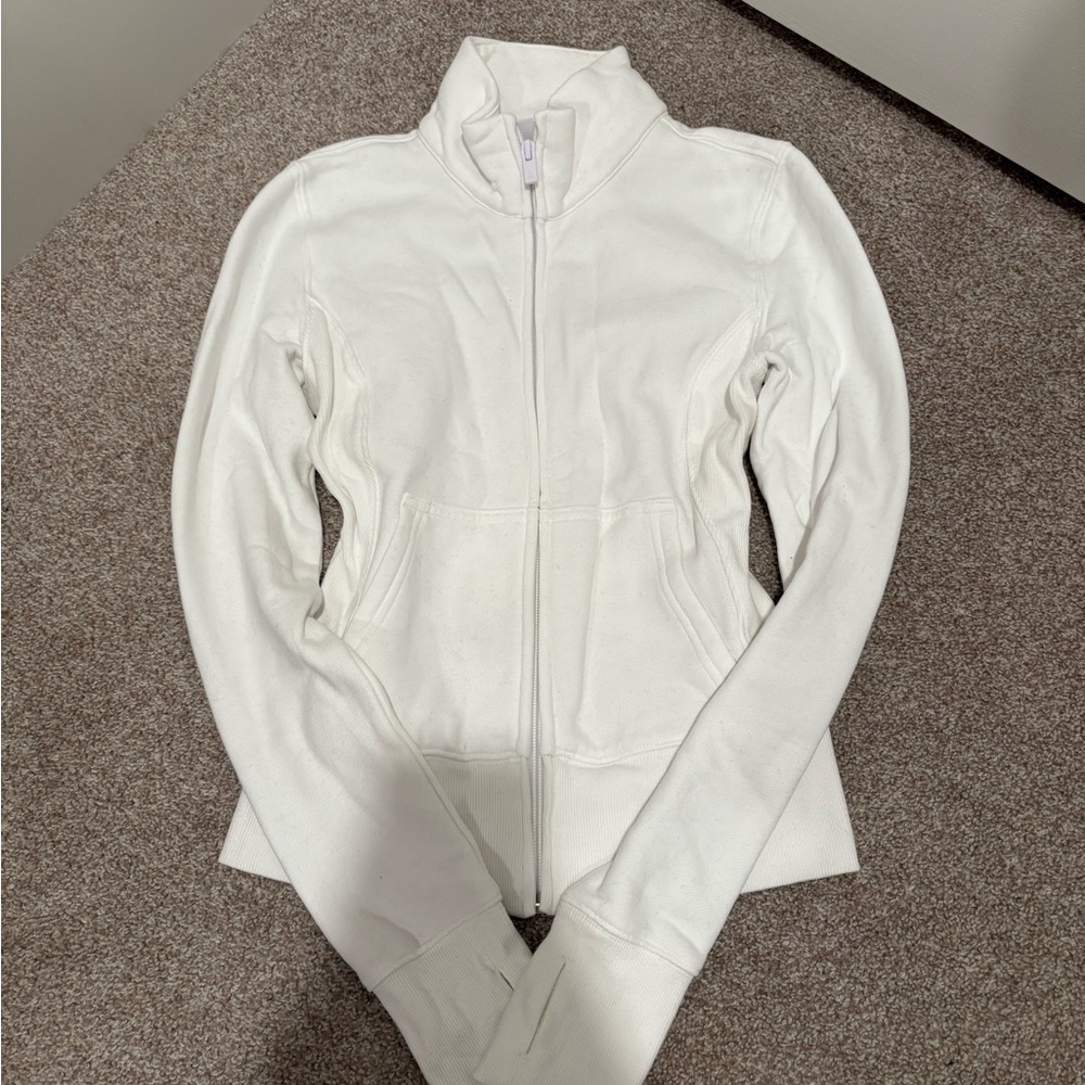 Aritzia cozy fleece snug zip sweatshirt white size xs